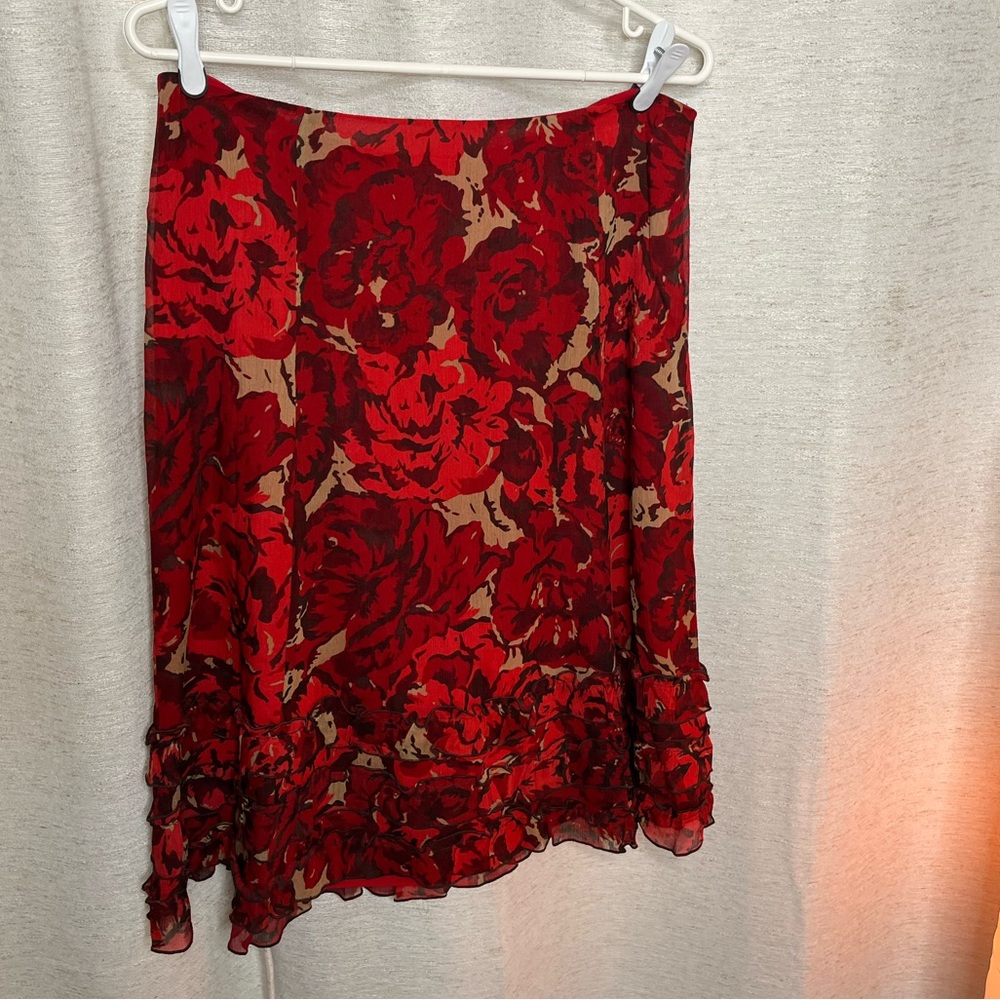 028 Oscar De La Renta Silk Skirt